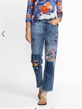 Johnny Was Sandra Straight Crop Jeans Sz 32 NWT